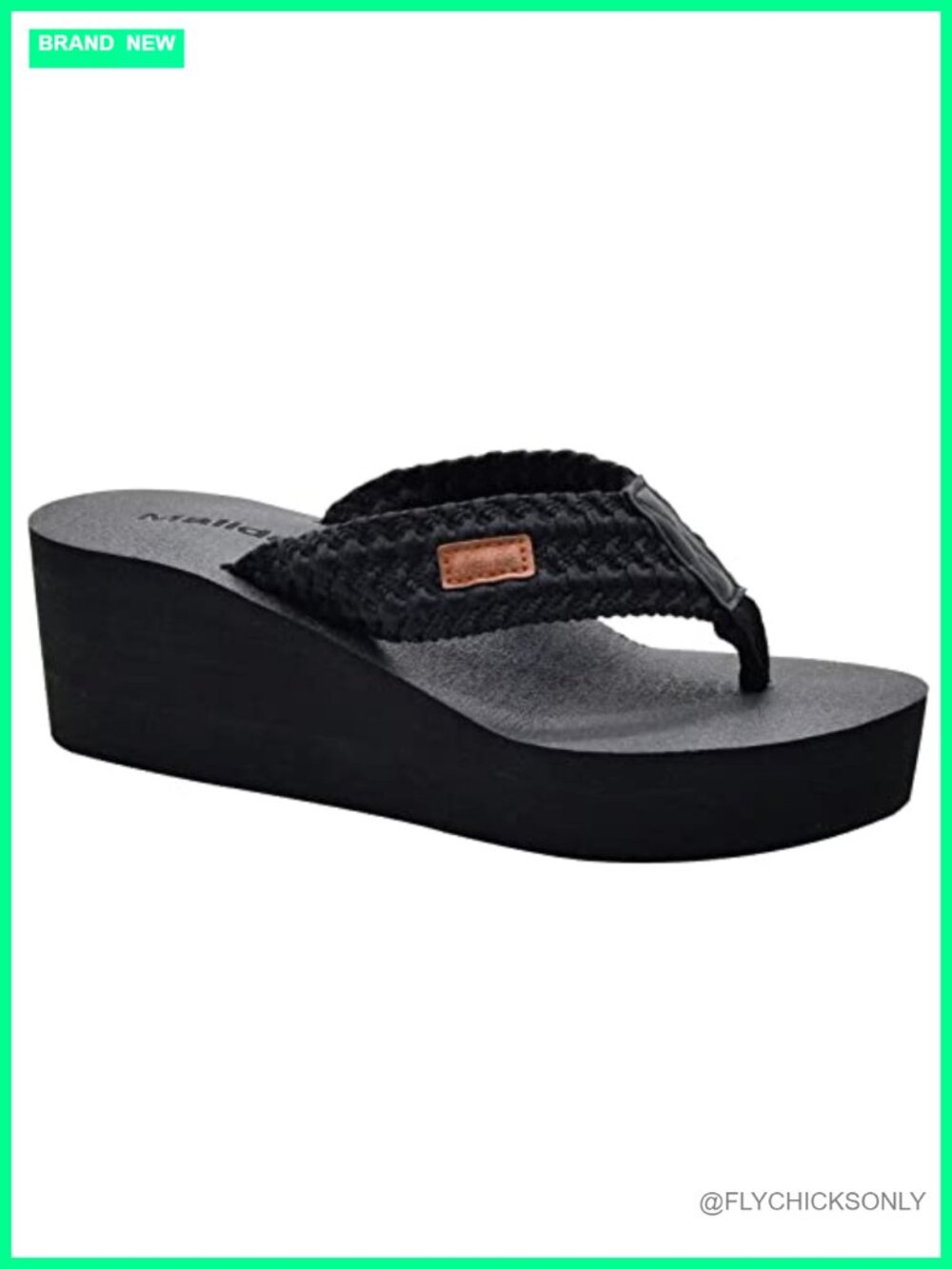 MALIDA Womens Wedge Arch Support Flip Flops Cushion Rubber Midsole Platform